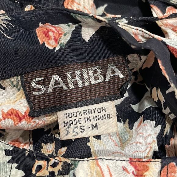 Vintage floral maxi button down tie waist skirt size M - Picture 6 of 7